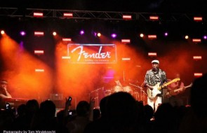 Buddy Guy playing at Fender Guitars new Visitor Center grand opening. Photography by Tom Windeknecht