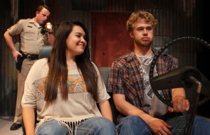 Left to Right:  ARIZONA OFFICER (actor Troy Whiteley), SANDI BELAN (actor Yvette Herrera) and MATT WILLIAMS  (actor Jordan Mackey)